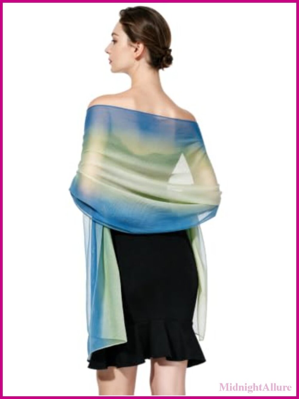 Sheer Chiffon Long Scarf Lightweight Wrap Beach Cover-Up